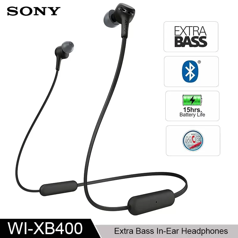 Sony WI-XB400 Wireless In-Ear Extra Bass Headset/Headphones with mic for phone call