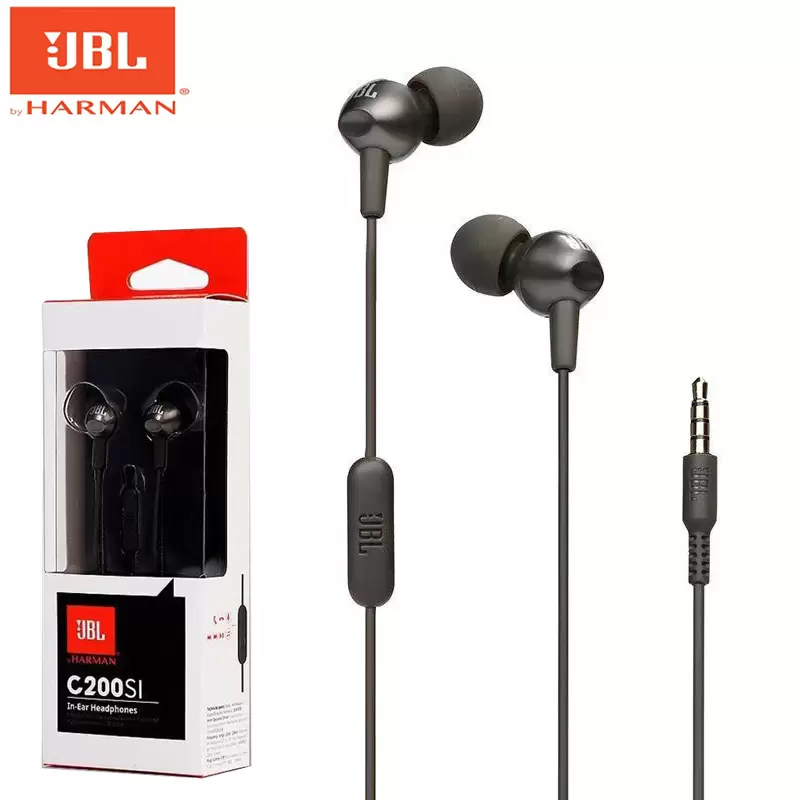 JBL C200SI In-Ear Earphone Harman Super Deep Bass Premium Headset With Microphone Wired Stereo Earphones