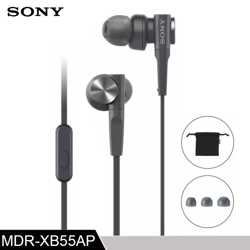 Original SONY MDR-XB55AP In-Ear Extra Bass Earphones 3.5mm Jack Wired Stereo Earbuds Sport Handsfree Headset With Mic Headphones